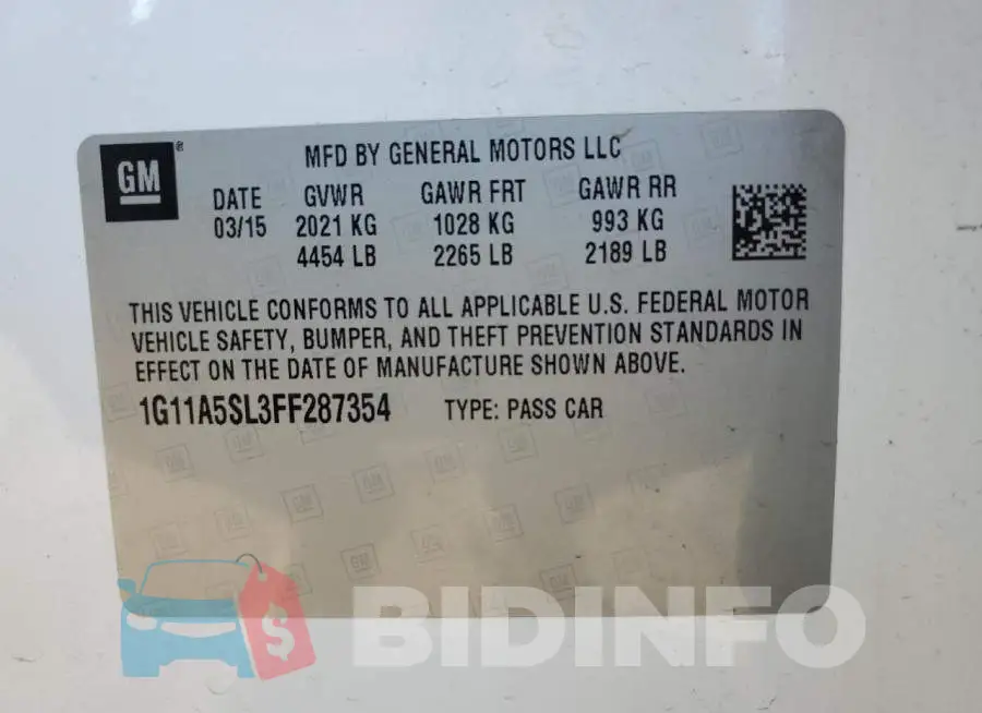 1G11A5SL3FF287354 Photo# 10