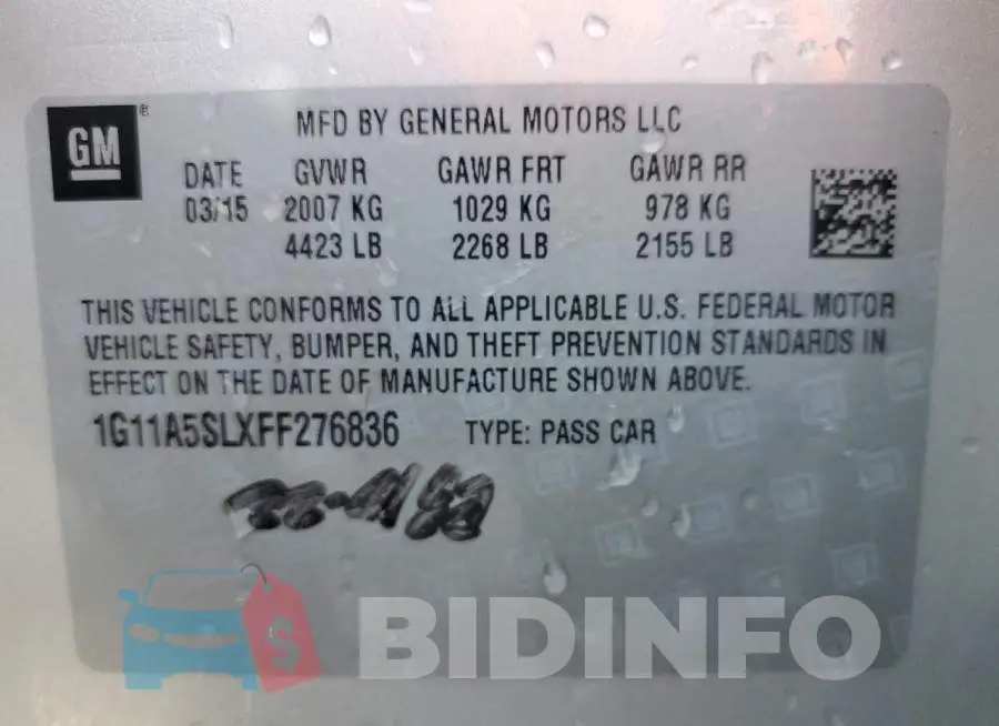 1G11A5SLXFF276836 Photo# 10