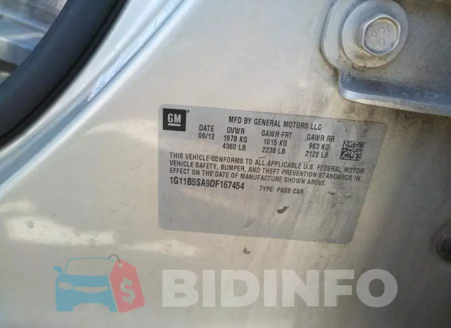 1G11B5SA9DF167454 Photo# 10
