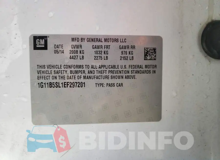 1G11B5SL1EF297201 Photo# 10
