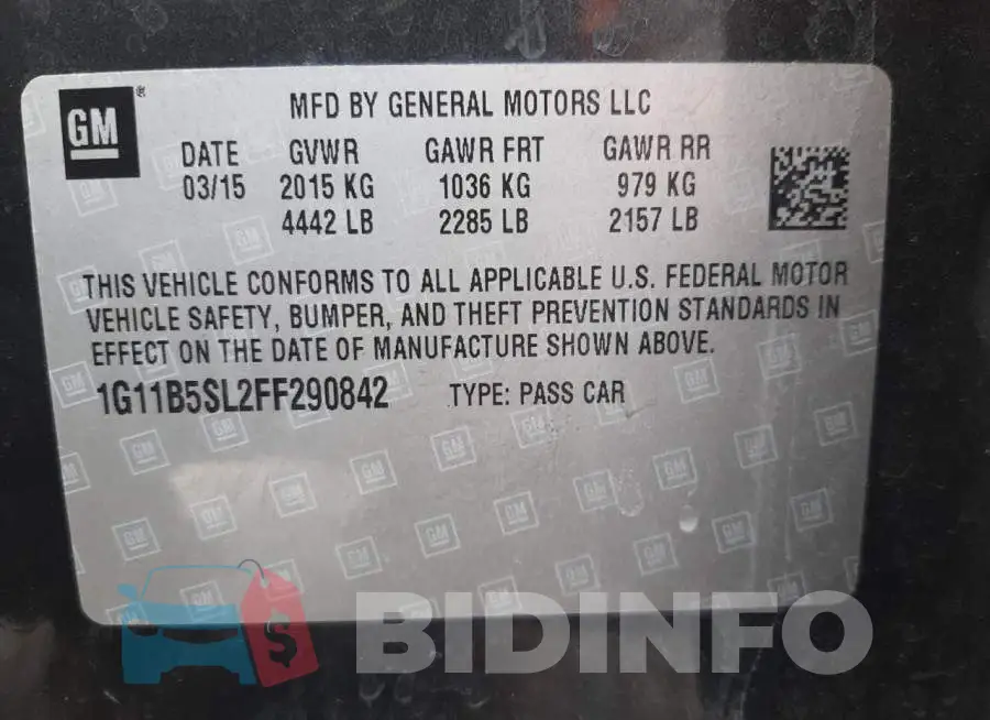 1G11B5SL2FF290842 Photo# 10