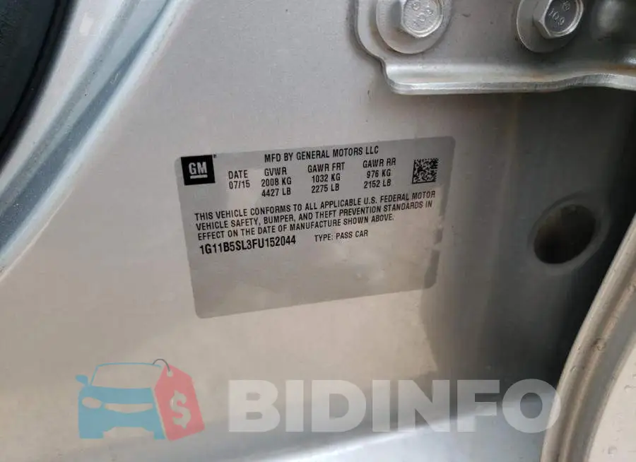 1G11B5SL3FU152044 Photo# 10