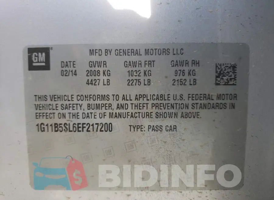 1G11B5SL6EF217200 Photo# 10