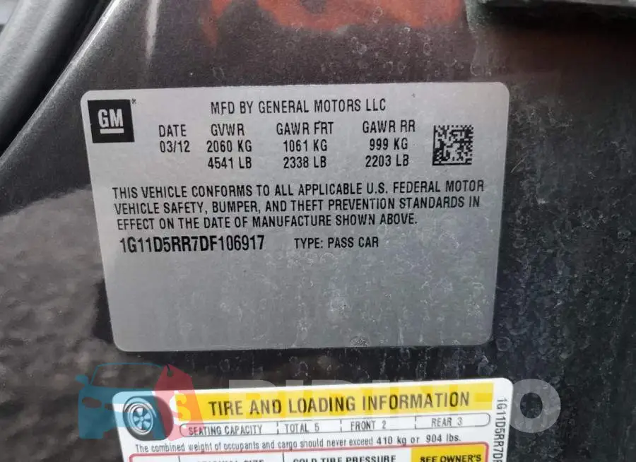 1G11D5RR7DF106917 Photo# 10