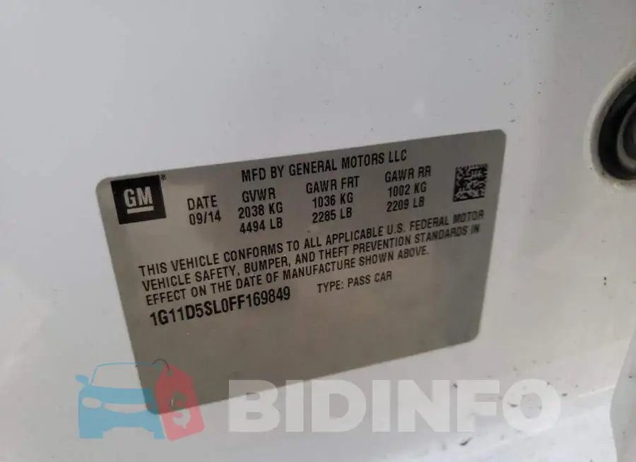 1G11D5SL0FF169849 Photo# 12