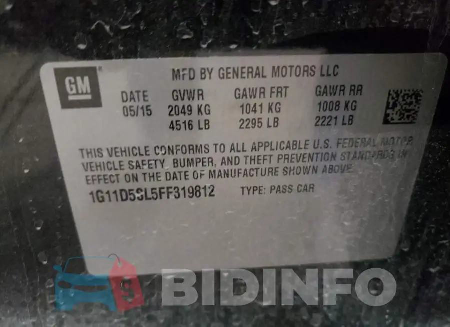 1G11D5SL5FF319812 Photo# 10