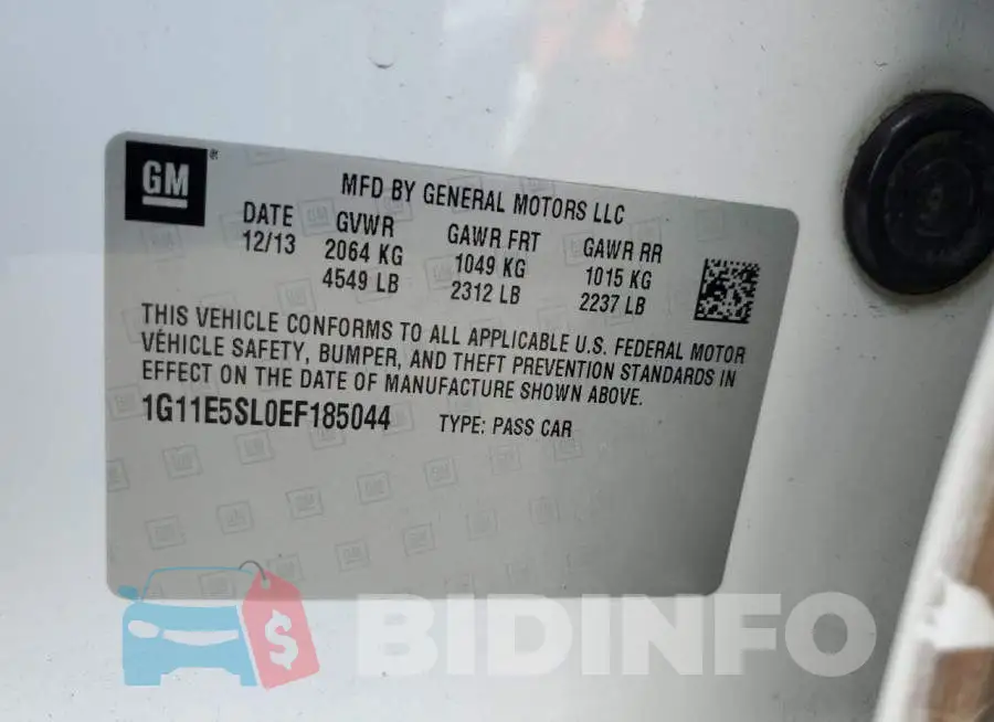 1G11E5SL0EF185044 Photo# 10