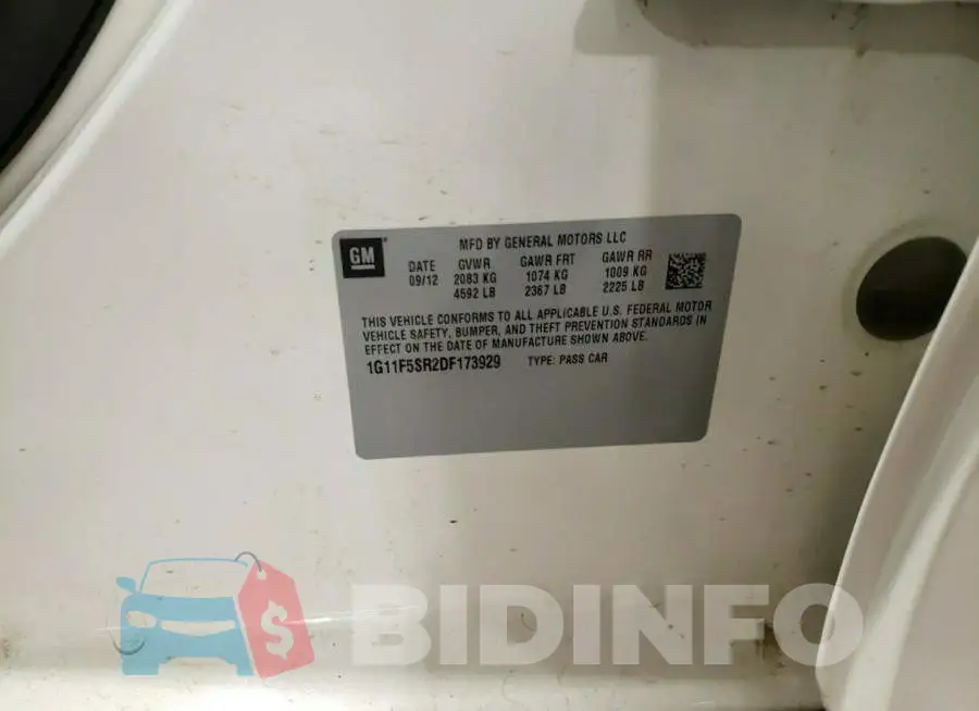 1G11F5SR2DF173929 Photo# 10