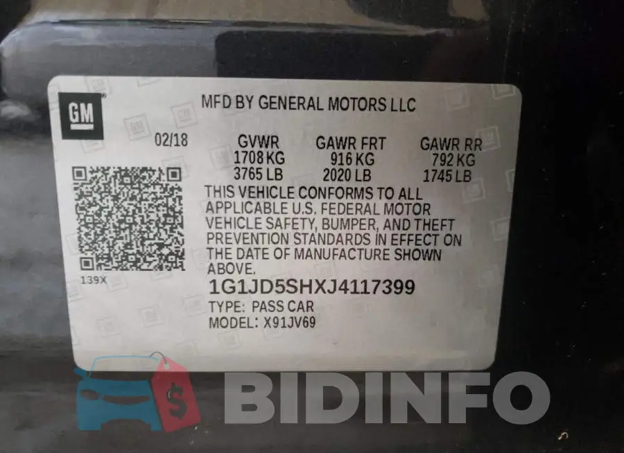1G1JD5SHXJ4117399 Photo# 10