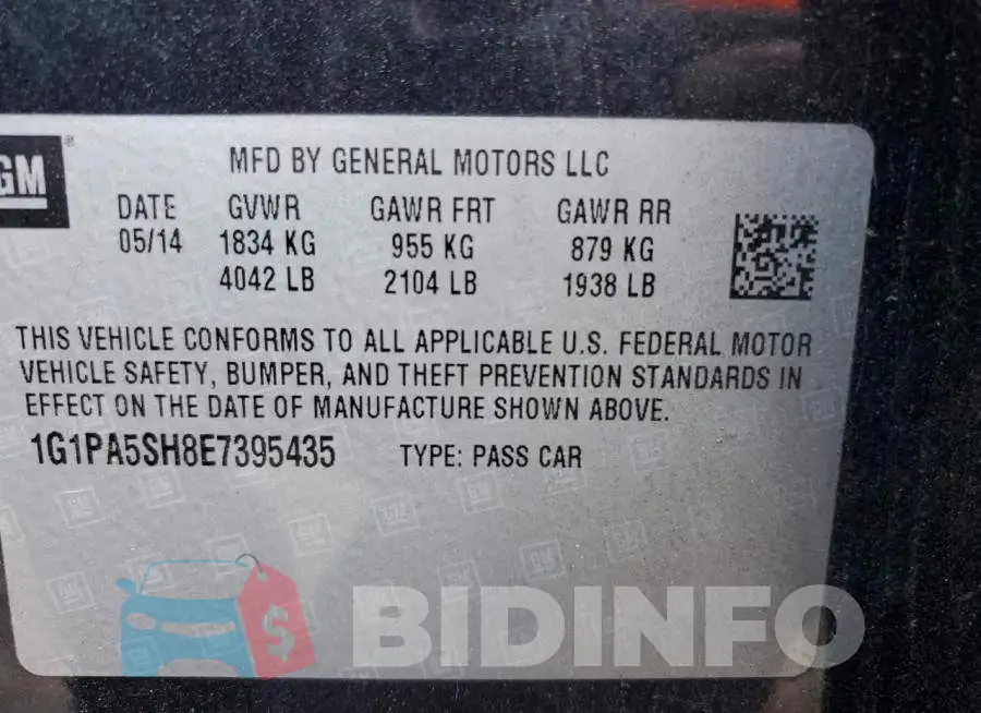 1G1PA5SH8E7395435 Photo# 10