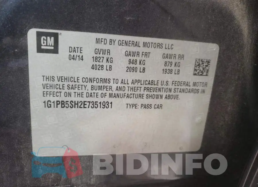 1G1PB5SH2E7351931 Photo# 10