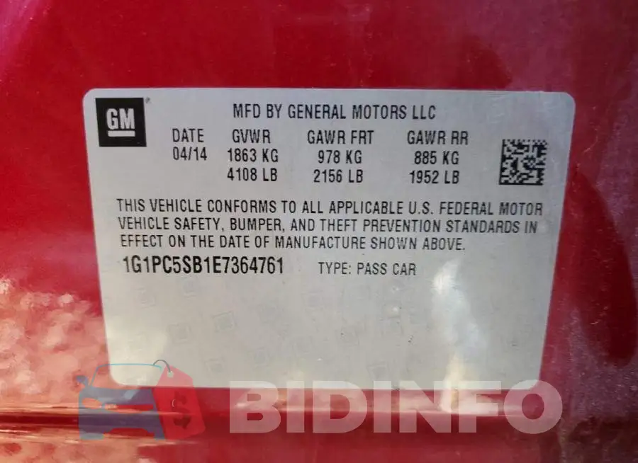 1G1PC5SB1E7364761 Photo# 10