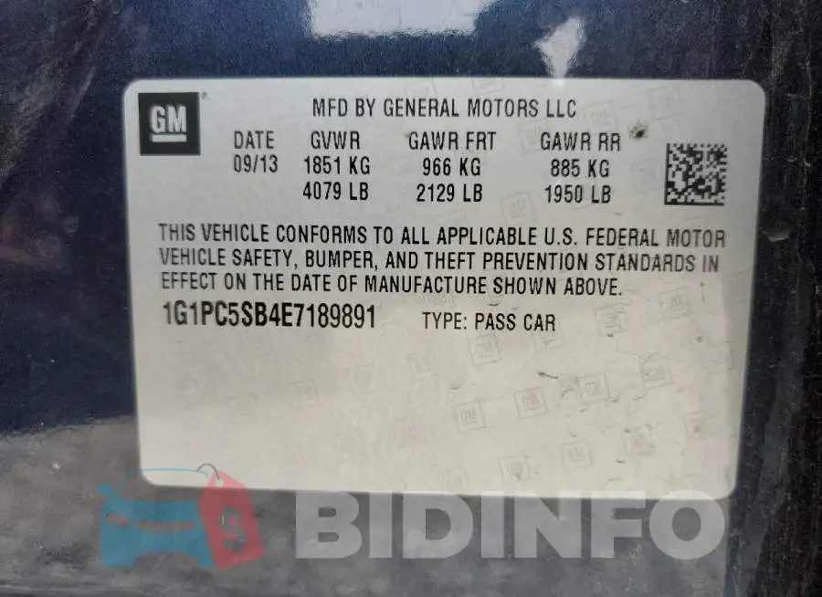 1G1PC5SB4E7189891 Photo# 10