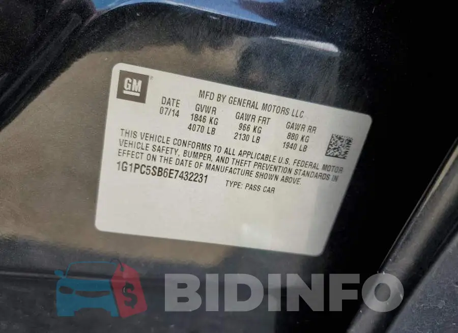 1G1PC5SB6E7432231 Photo# 10