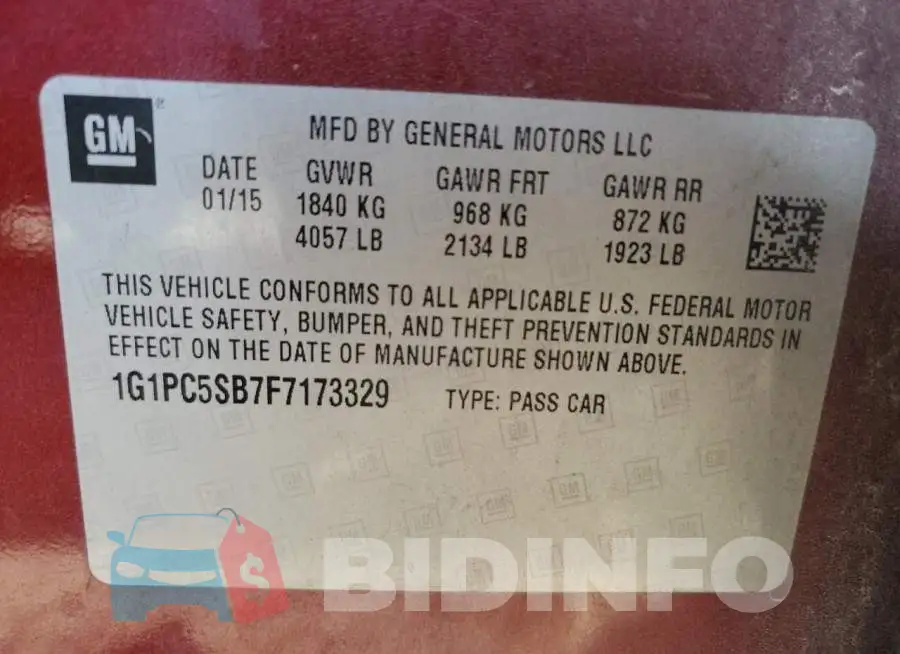 1G1PC5SB7F7173329 Photo# 10