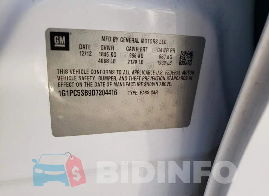 1G1PC5SB9D7204416 Photo# 10