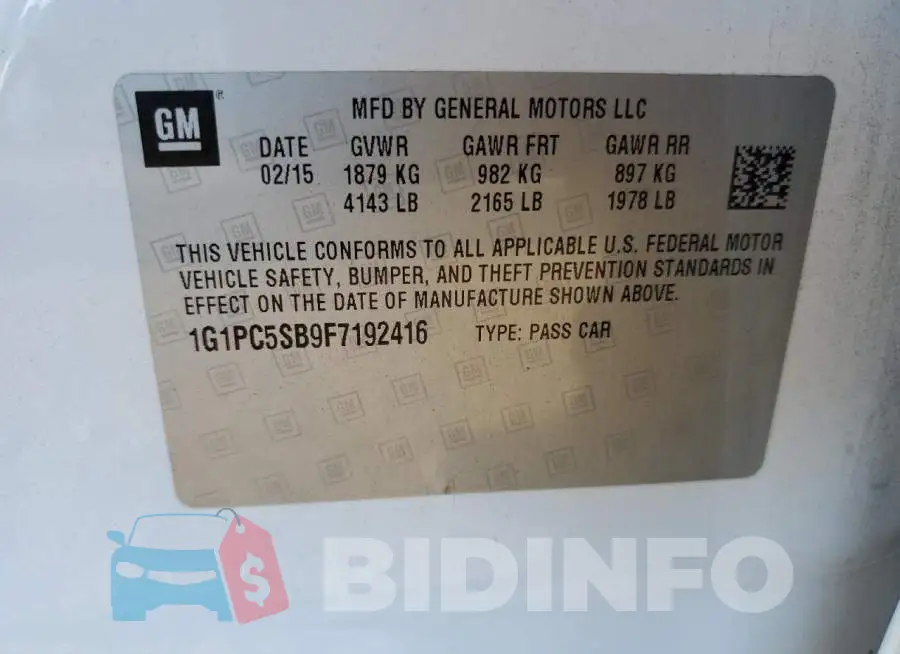 1G1PC5SB9F7192416 Photo# 10