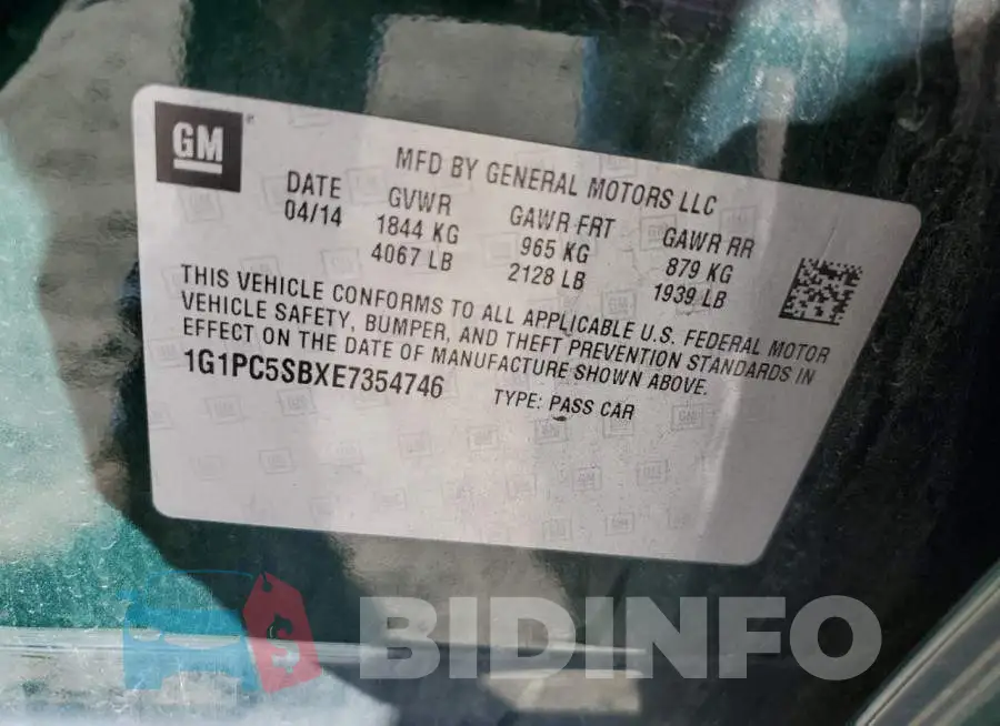 1G1PC5SBXE7354746 Photo# 10