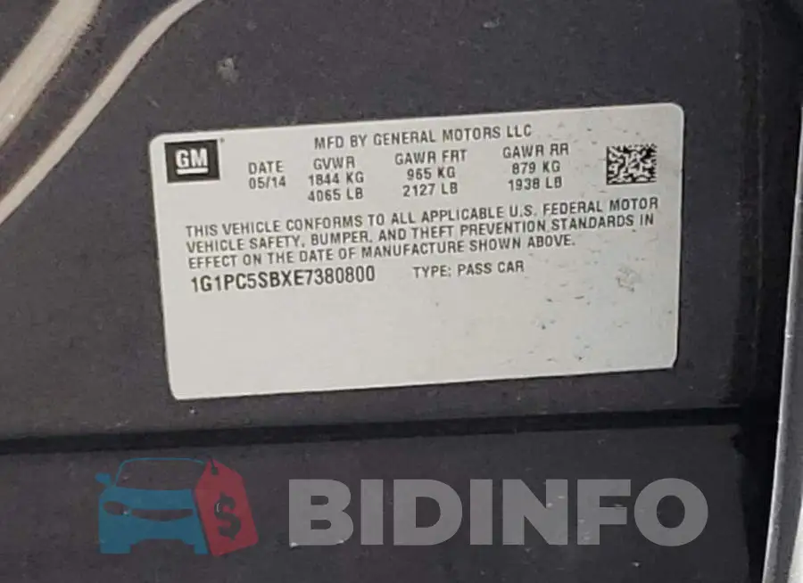 1G1PC5SBXE7380800 Photo# 12