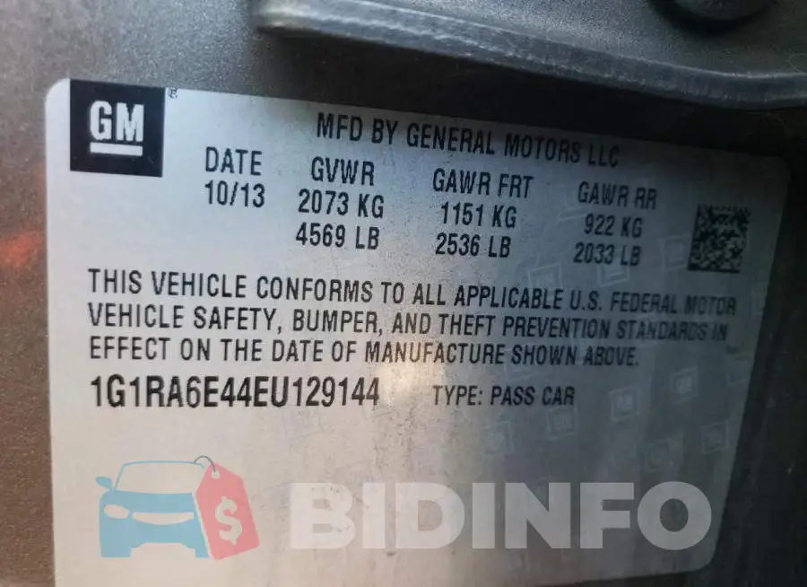 1G1RA6E44EU129144 Photo# 10