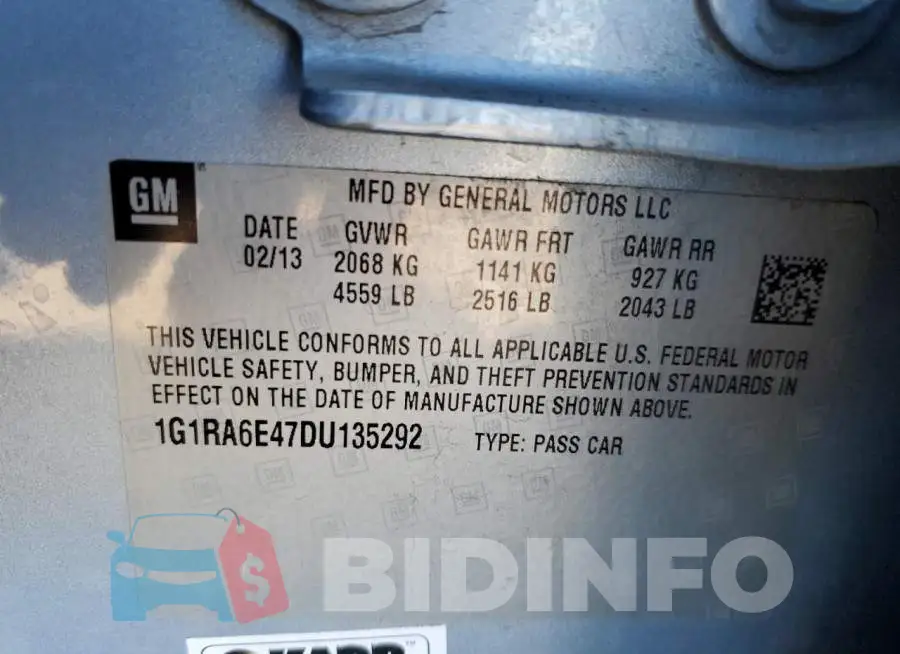 1G1RA6E47DU135292 Photo# 13
