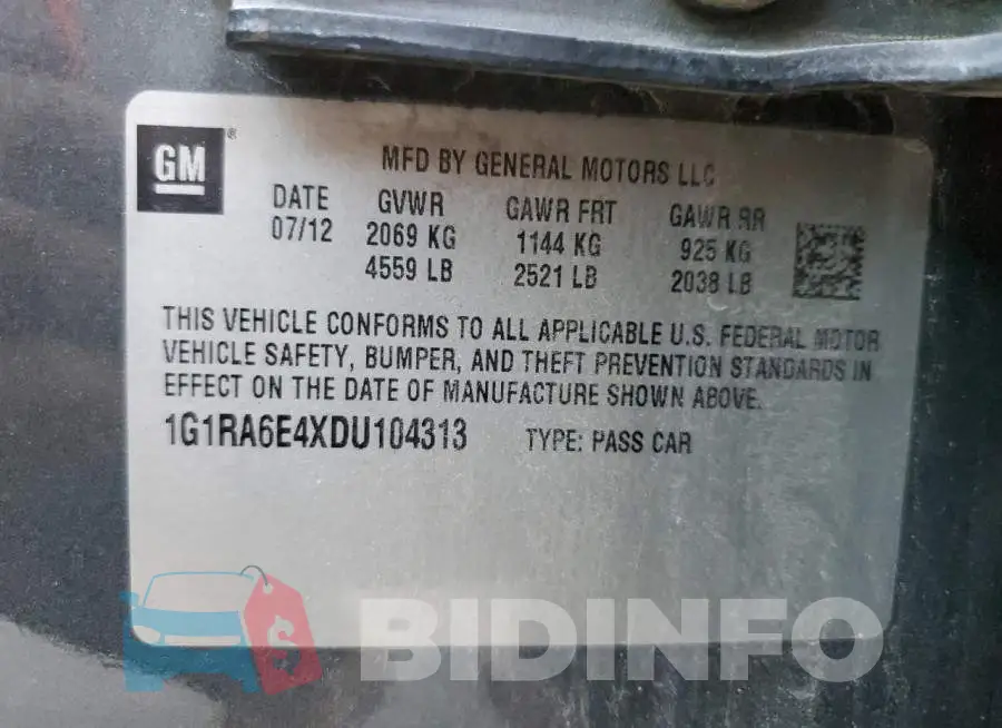 1G1RA6E4XDU104313 Photo# 12