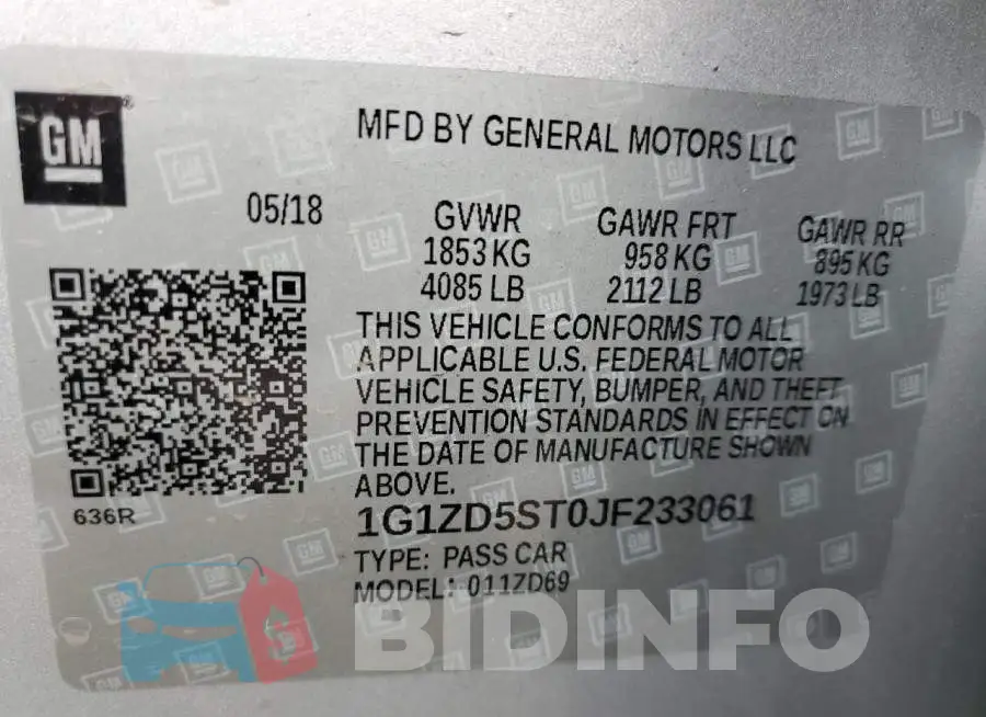 1G1ZD5ST0JF233061 Photo# 10
