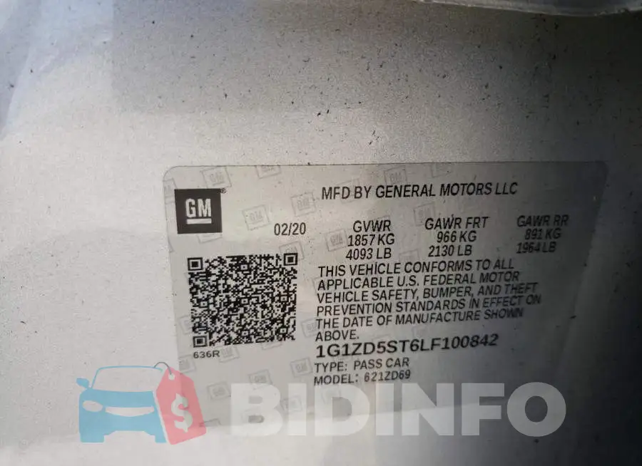 1G1ZD5ST6LF100842 Photo# 10