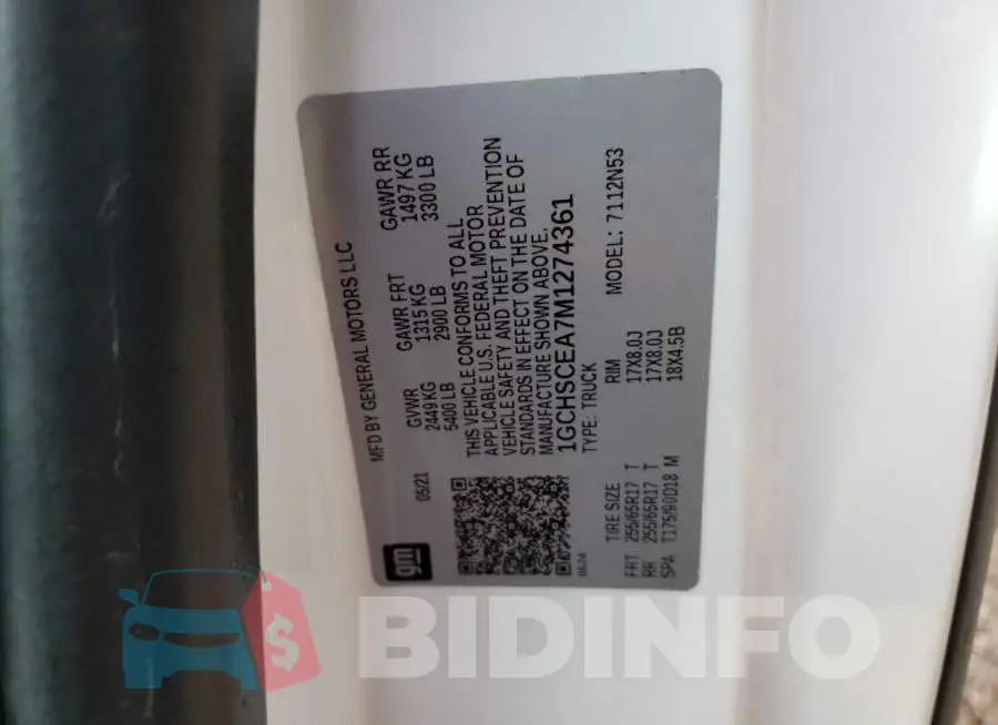 1GCHSCEA7M1274361 Photo# 13