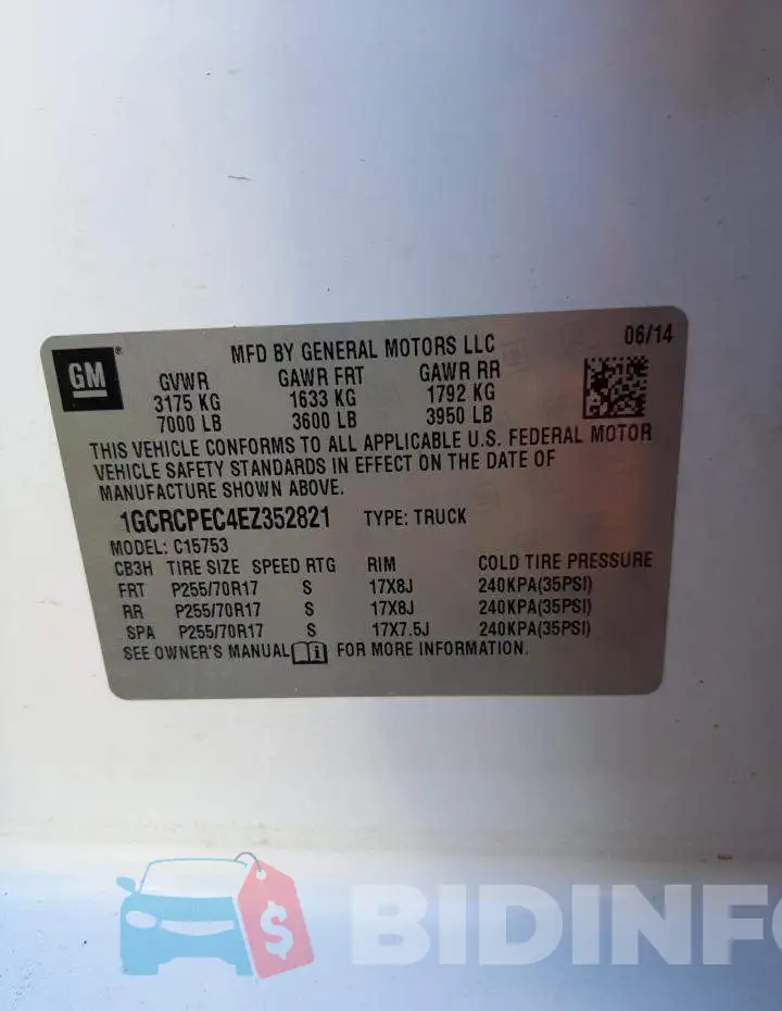 1GCRCPEC4EZ352821 Photo# 12