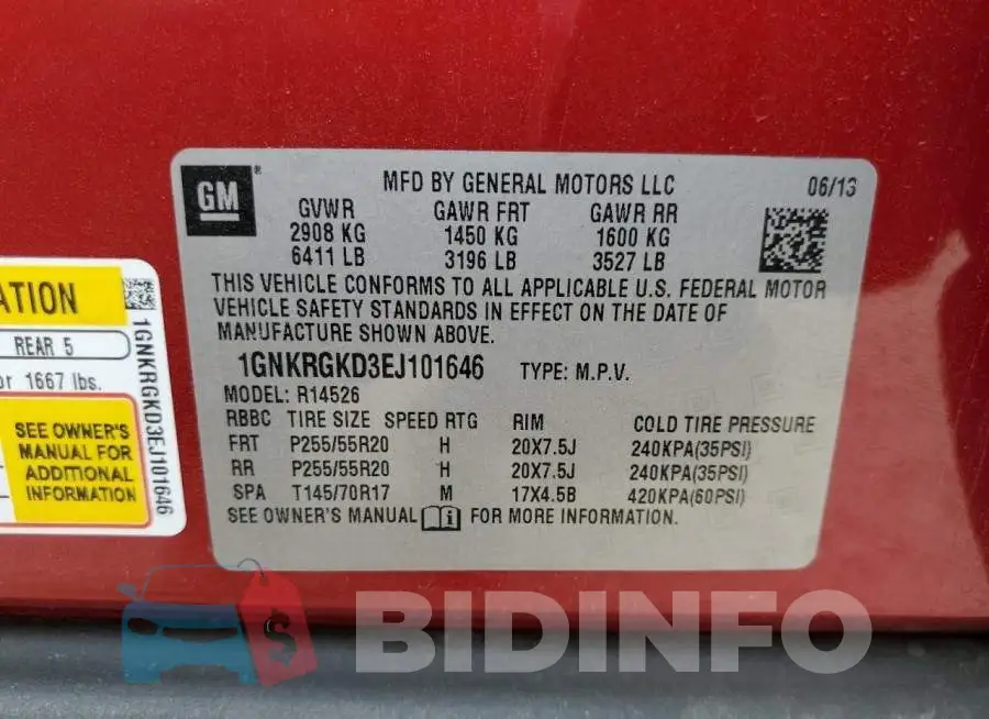 1GNKRGKD3EJ101646 Photo# 10