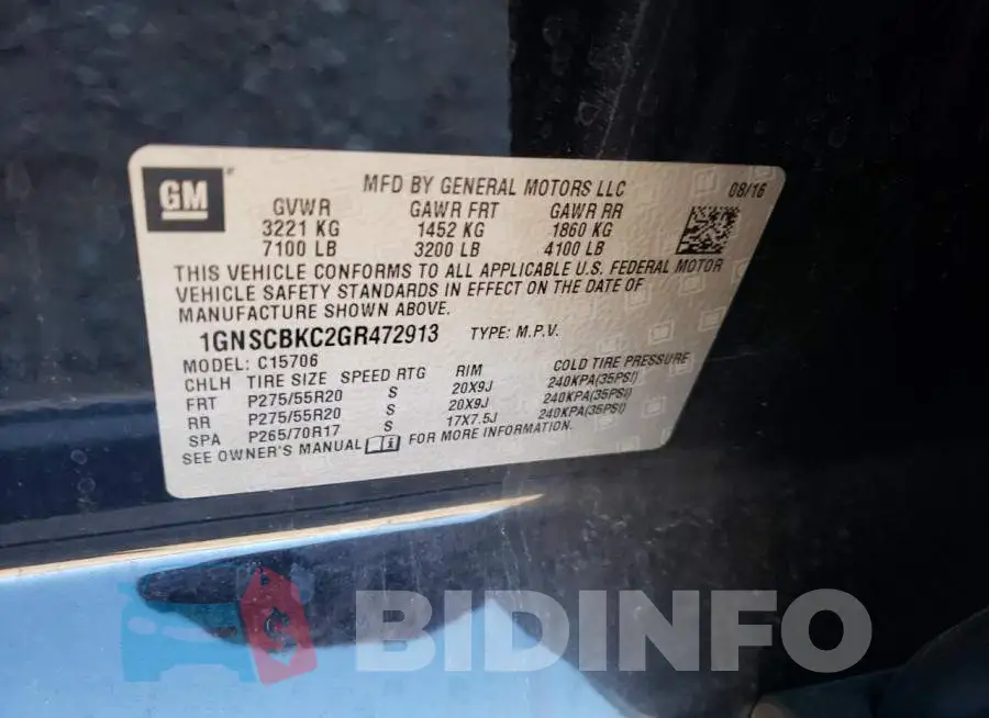 1GNSCBKC2GR472913 Photo# 10