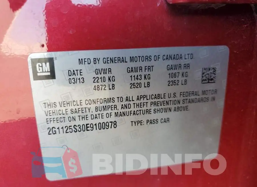 2G1125S30E9100978 Photo# 10