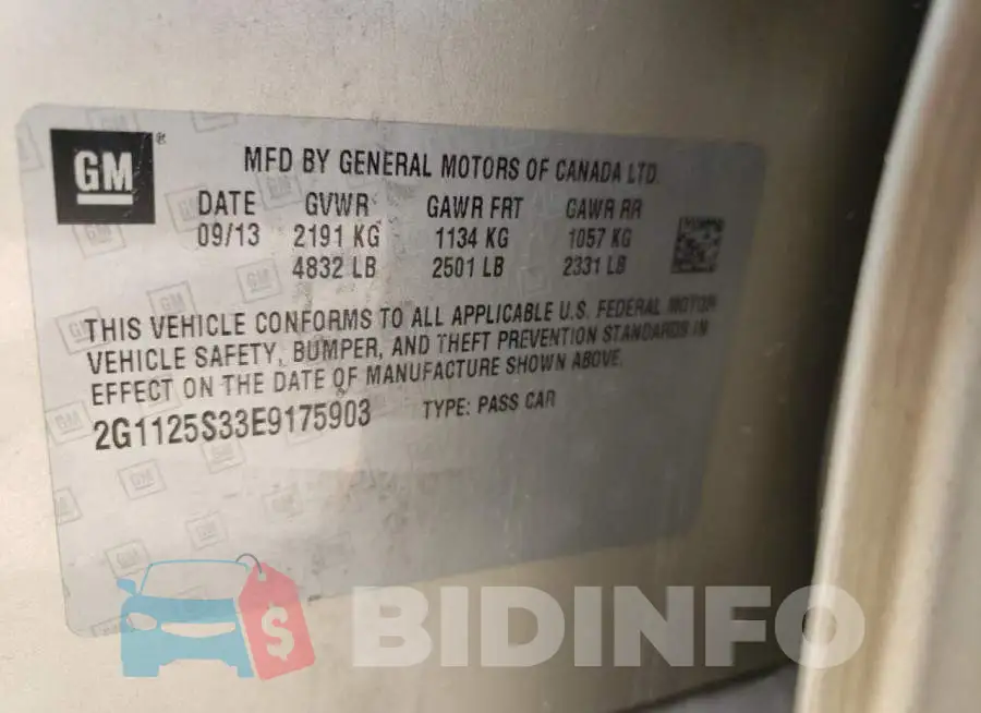 2G1125S33E9175903 Photo# 10