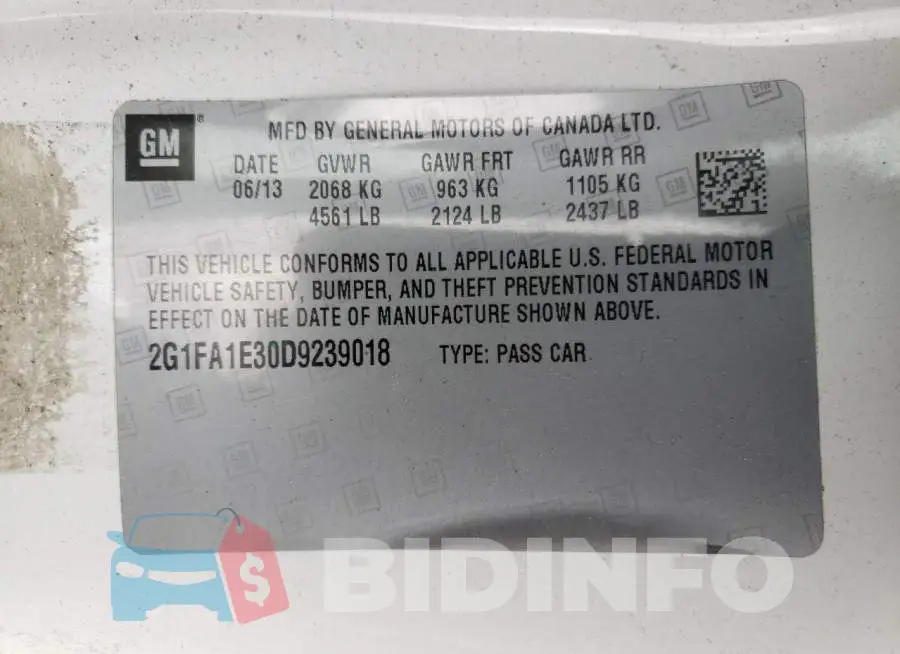 2G1FA1E30D9239018 Photo# 12