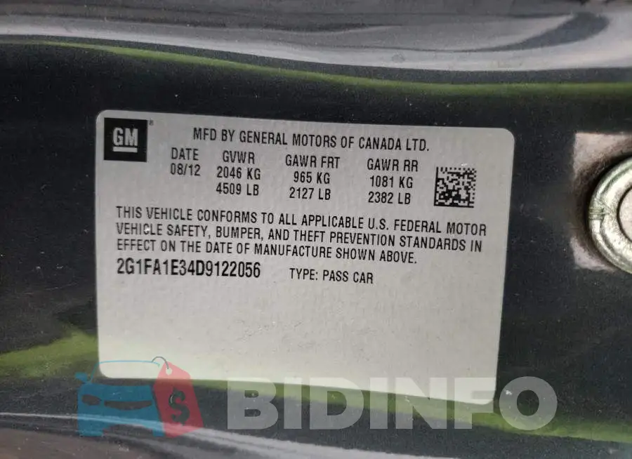 2G1FA1E34D9122056 Photo# 10