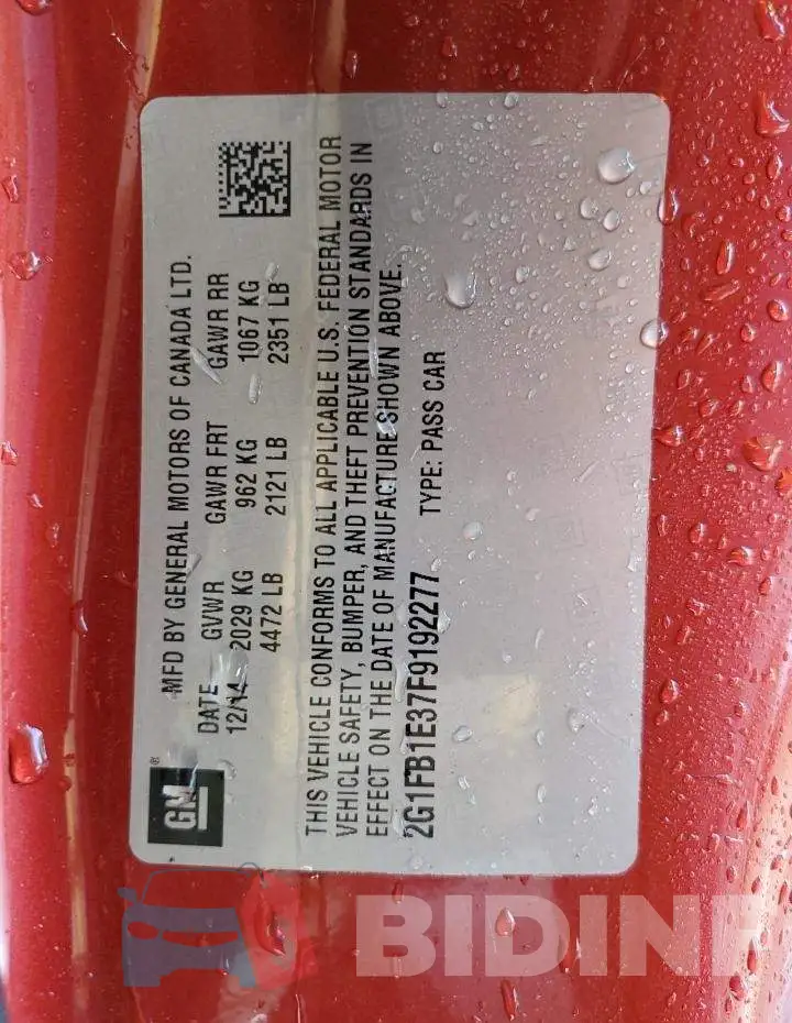 2G1FB1E37F9192277 Photo# 10
