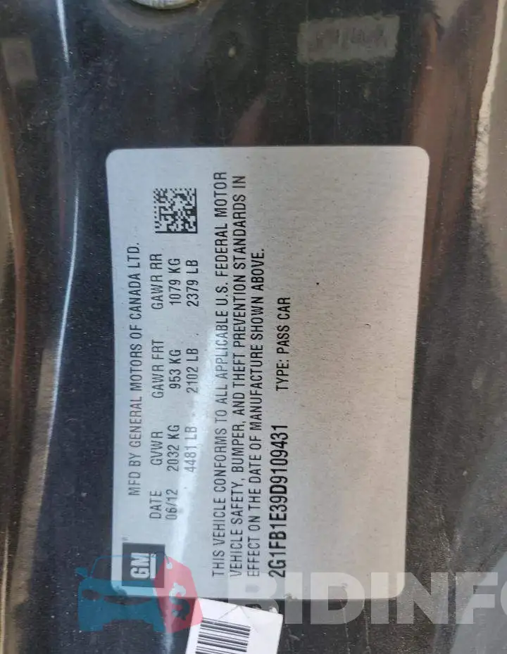 2G1FB1E39D9109431 Photo# 10