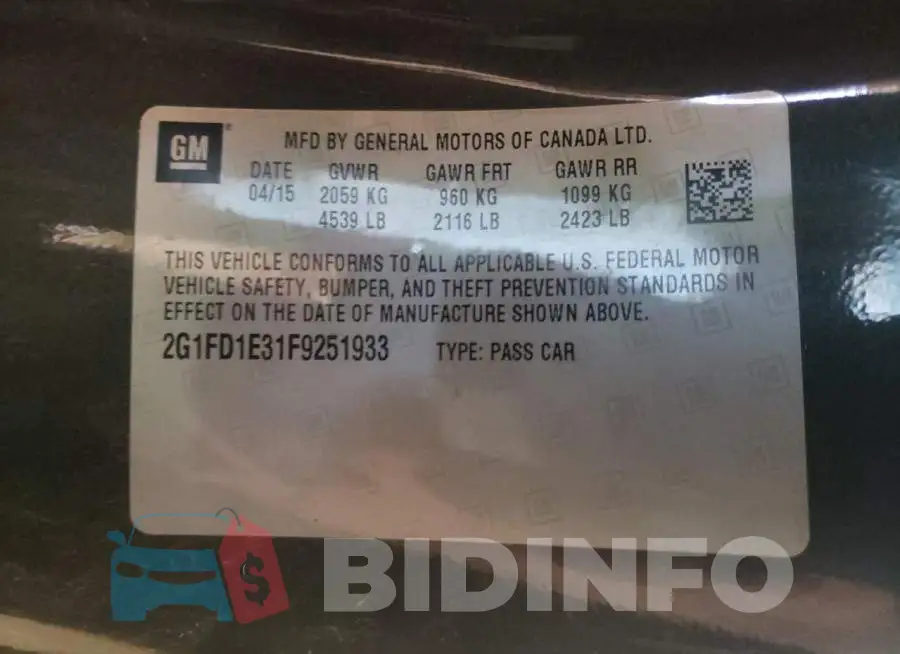 2G1FD1E31F9251933 Photo# 10
