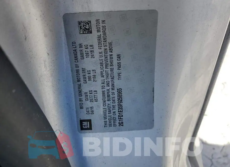 2G1FD1E35F9258965 Photo# 10