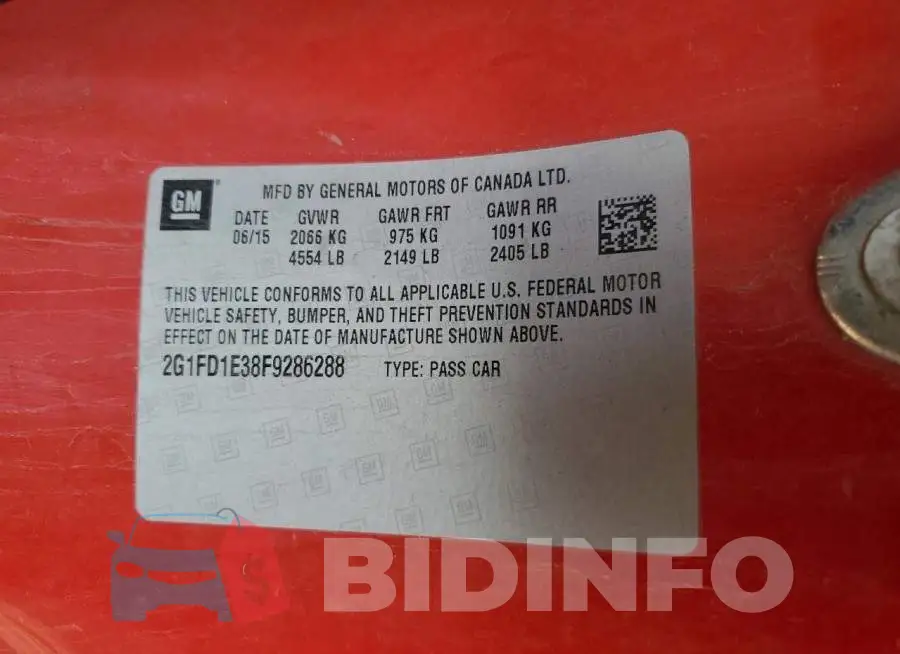 2G1FD1E38F9286288 Photo# 13