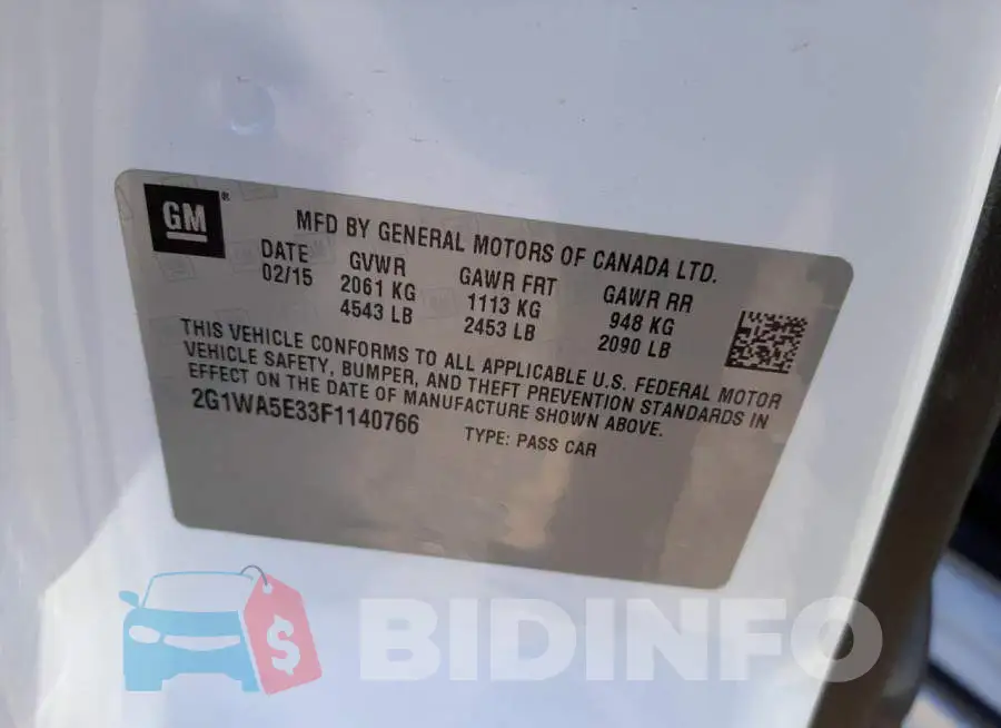 2G1WA5E33F1140766 Photo# 10