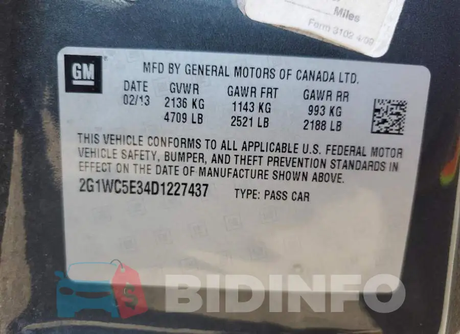 2G1WC5E34D1227437 Photo# 10