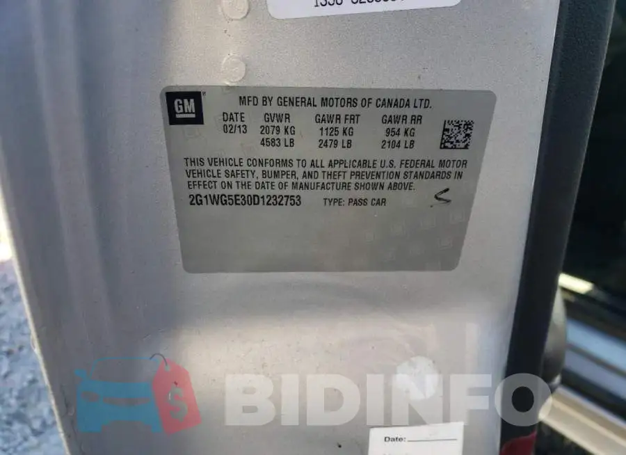 2G1WG5E30D1232753 Photo# 12