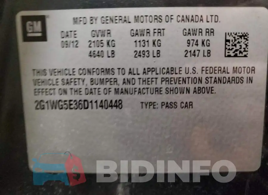 2G1WG5E36D1140448 Photo# 12