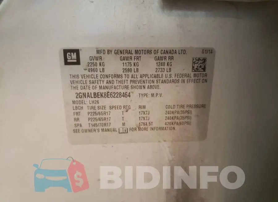 2GNALBEK8E6228464 Photo# 10