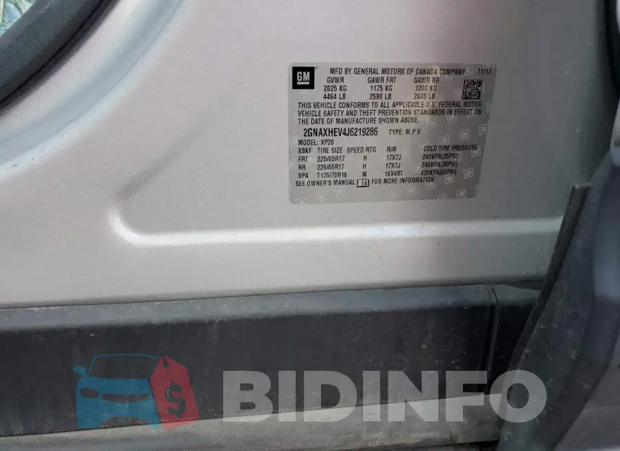 2GNAXHEV4J6219286 Photo# 10
