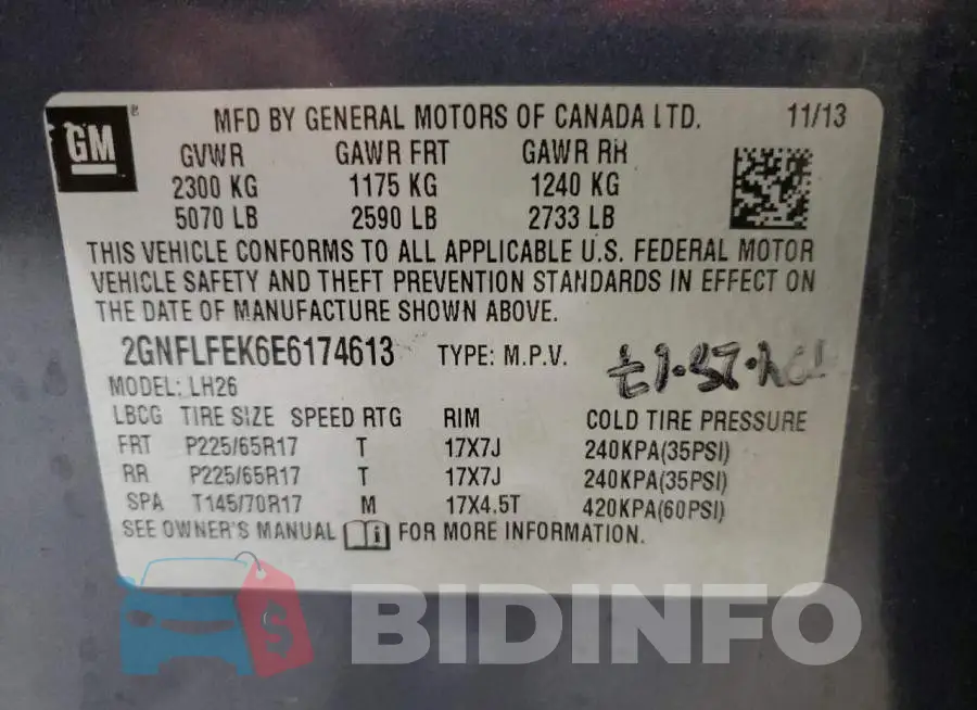 2GNFLFEK6E6174613 Photo# 10