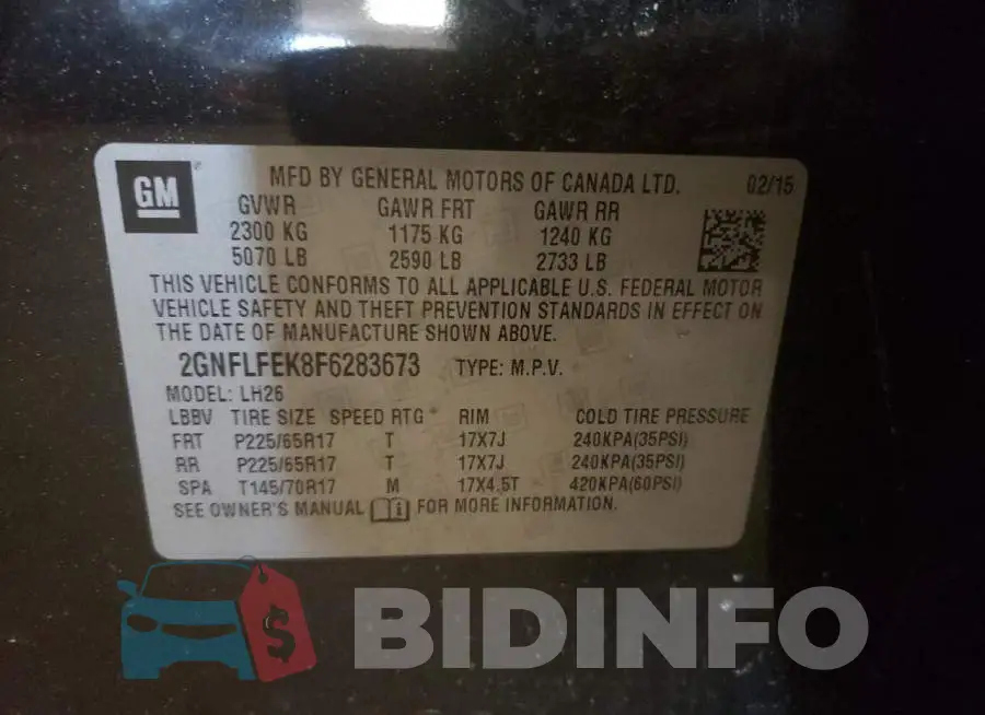 2GNFLFEK8F6283673 Photo# 10
