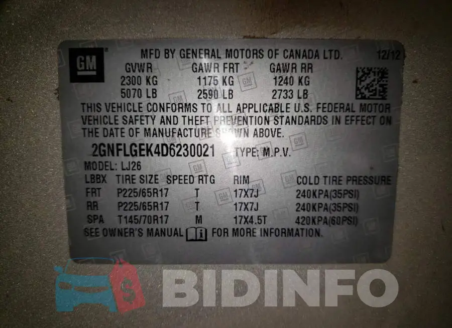 2GNFLGEK4D6230021 Photo# 10